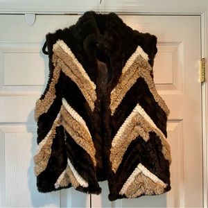 Fabulous furs chevron faux fur vest